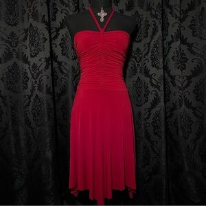 Elegant fairy halter red dress